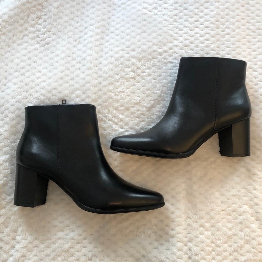 Rockport Black Camdyn Pointed-Toe Block Heel Booties